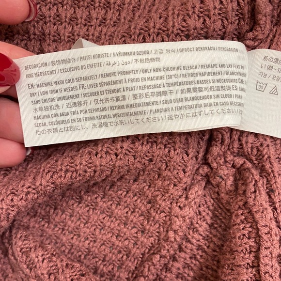 Hollister Mock Neck Waffle Knit Cropped Sweater Dusty Rose/Mauve XS - Picture 6 of 13